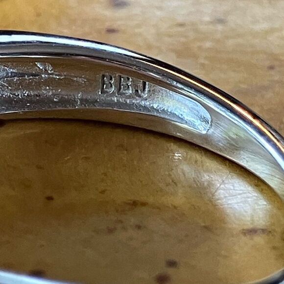 Genuine Tanzanite Black Spinel Sterling Silver Heart Ring Size 8 - Picture 7 of 10